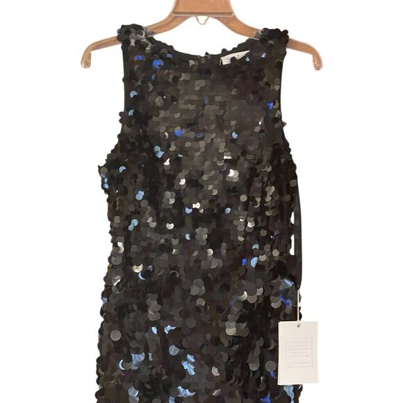 Mac Duggal NWT Size 6 5959 Black Jewel Neckline Sleveless Paillettes Maxi Gown - Picture 7 of 10